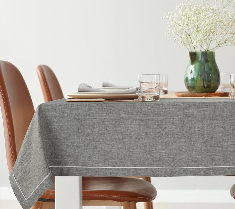 Obrus popielaty 140 x 180 cm – subtelna elegancja