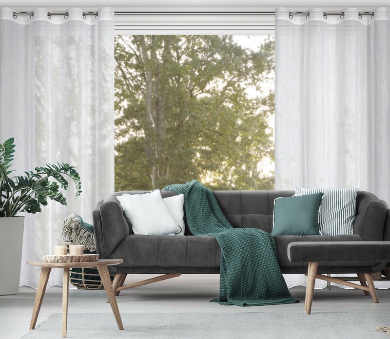 Firana gotowa deszczyk biała 140 x 250 cm – rozprasza światło