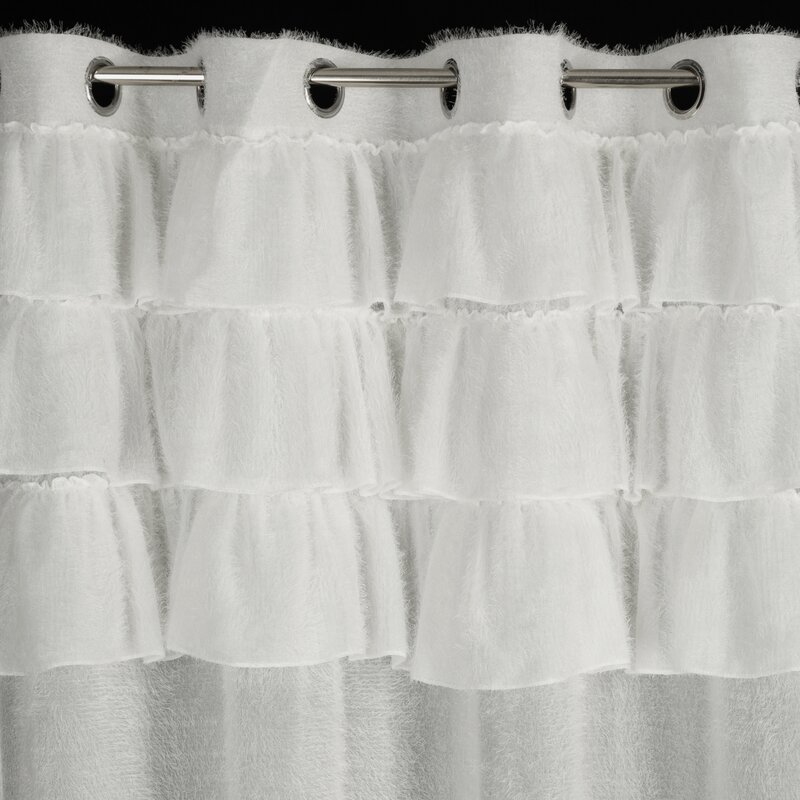 Zasłona gotowa Agis 2 z falbanami biała 140 X 250 cm – rozświetla wnętrze