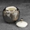 Pojemnik ceramiczny srebrny 10 X 10 X 11 cm – stylowa dekoracja
