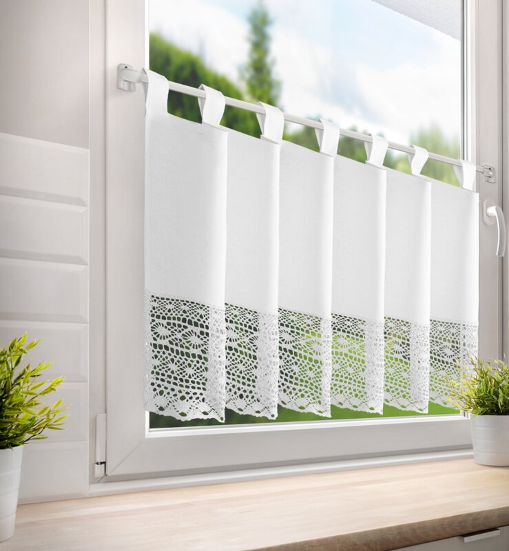 FIRANA GOTOWA MADDELINE NA SZELKACH 150 X 60 CM BIAŁY