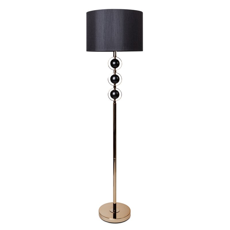 Lampa stojąca Amelia czarna O 41 x 153 cm – stworzy nastrój