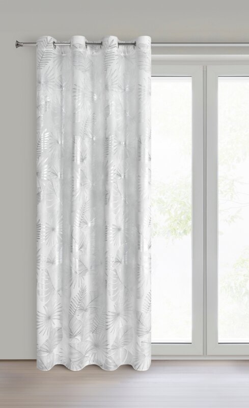 Zasłona gotowa biała 140 x 250 cm – dodaje elegancji
