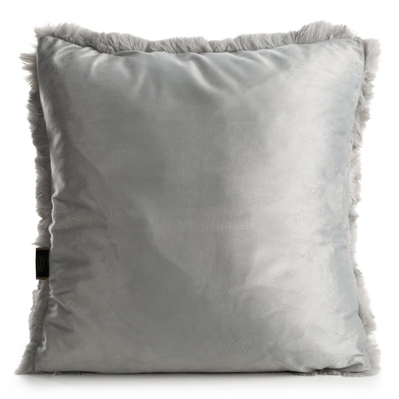 Poszewka futrzana Lily srebrna 45 x 45 cm – miękka i przytulna