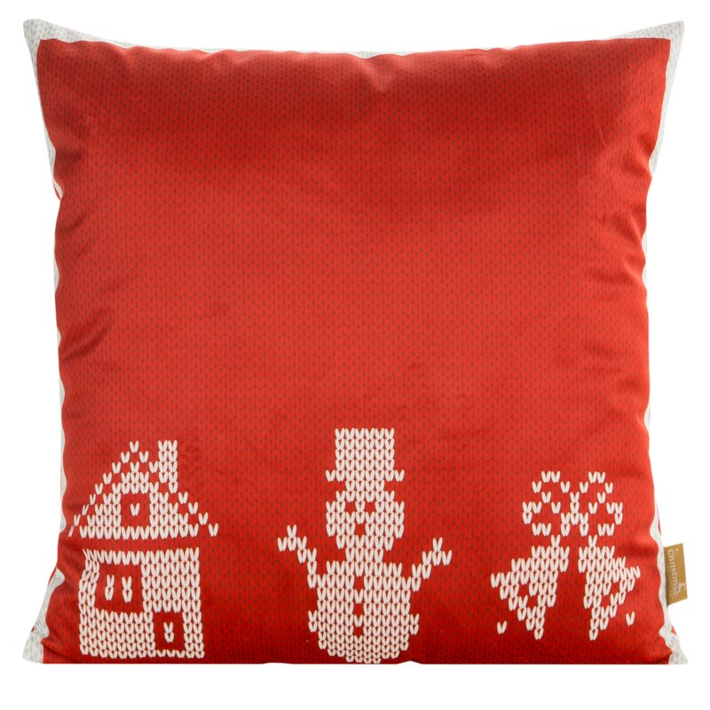 Poszewka welwetowa NOEL01 czerwona 45 X 45 cm – na magiczne święta