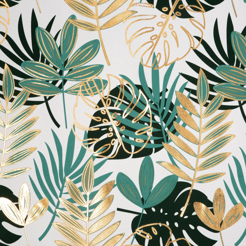 Zasłona gotowa Malta biała 140 X 250 CM – z motywem botanicznym