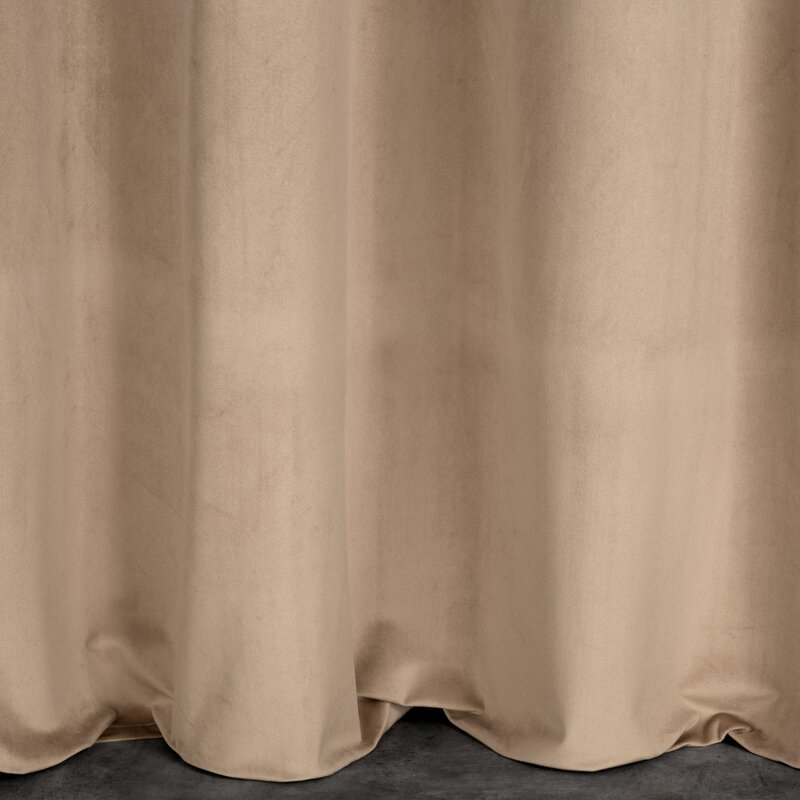 Zasłona gotowa D91 ciemnobeżowa 140 x 250 cm – zaciemniająca sypialnię