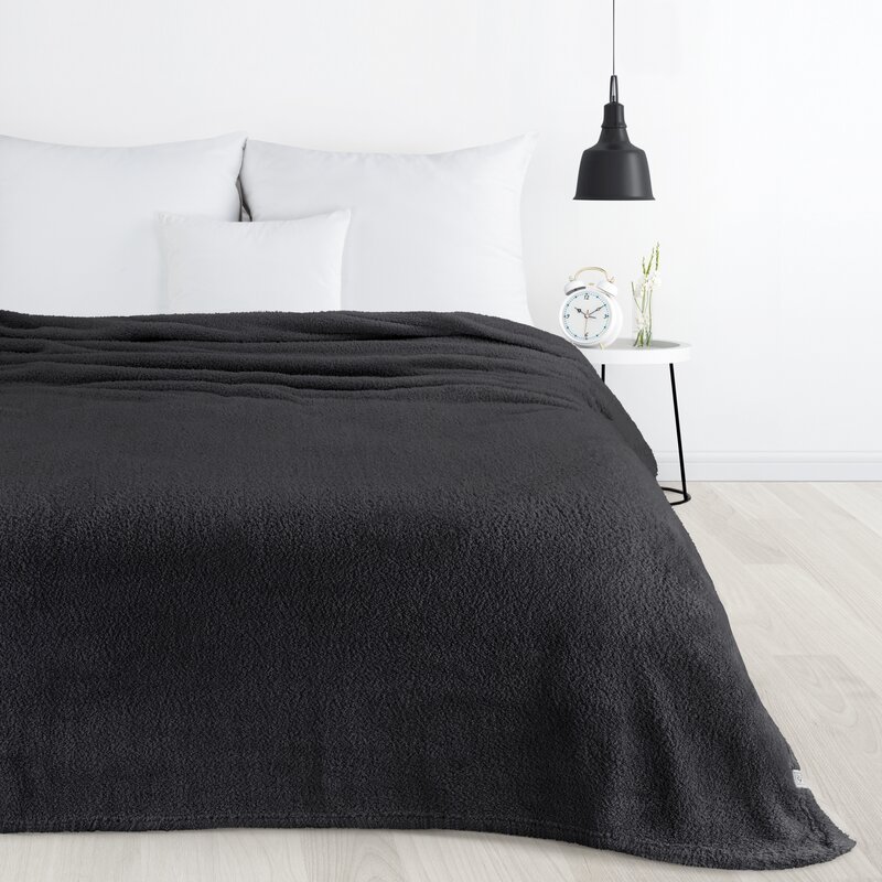 Koc flanelowy D91 Lori czarny 200 x 220 cm – miękki i przytulny