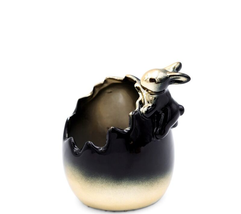 Figurka wielkanocna królik czarny 9x7x9 cm – doda uroku wnętrzu