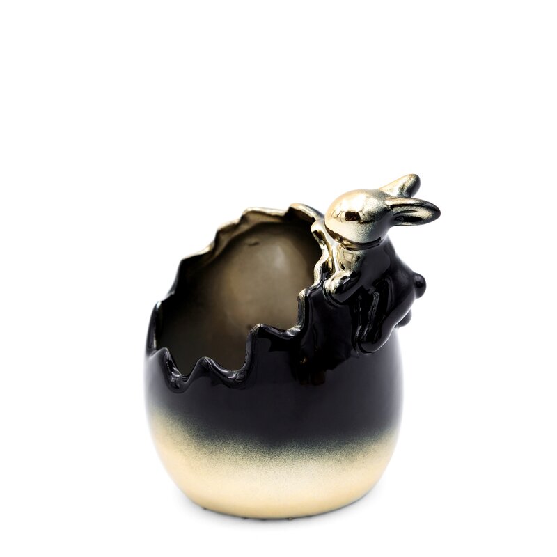 Figurka wielkanocna królik czarny 9x7x9 cm – doda uroku wnętrzu