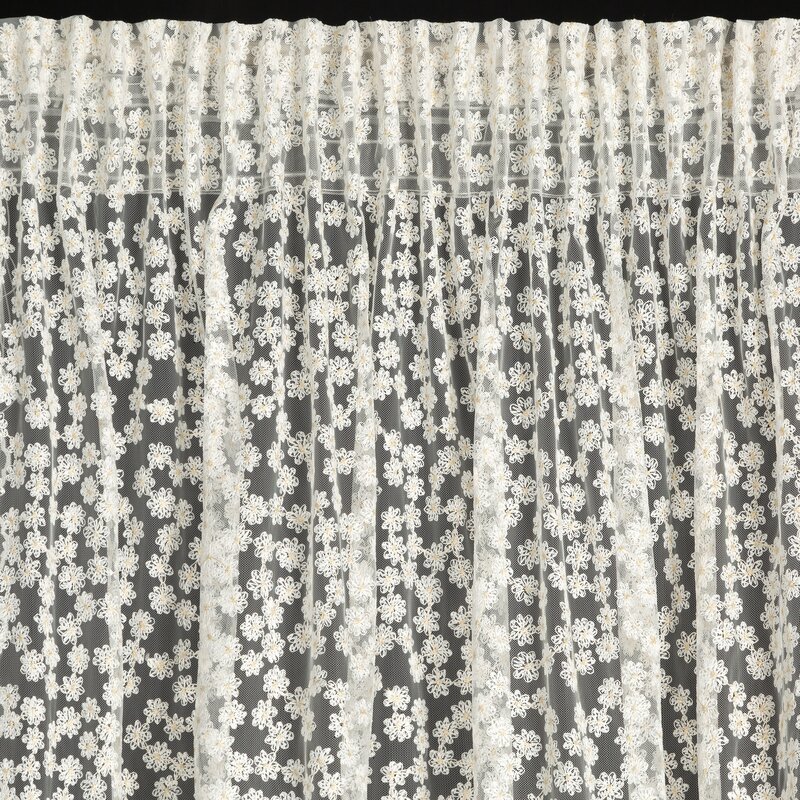 FIRANA GOTOWA DAISY NA TAŚMIE 130 X 270 CM BIAŁY
