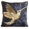 Poszewka Velvet z kolibrem czarna 45X45 – z motywem kolibra