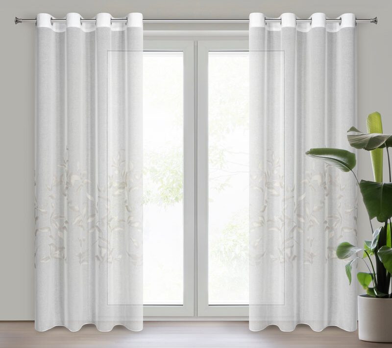 Firana gotowa Estella biała 140 x 250 cm – rozprasza światło