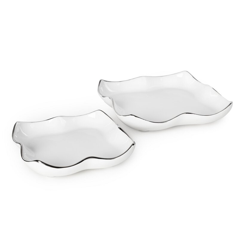 Patera dekoracyjna Tony (02) biała 20 X 20 X 5 CM – na owoce i dekoracje