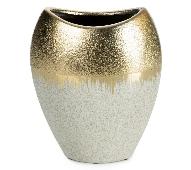 Wazon ceramiczny MAX kremowy 18 X 10 X 21 cm – z unikalną fakturą
