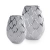 Wazon ceramiczny Saela srebrny 20 x 10 x 26 cm – idealny na kwiaty
