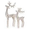 Figurka bożonarodzeniowa srebrna 14 x 5 x 31 cm – metalowa dekoracja