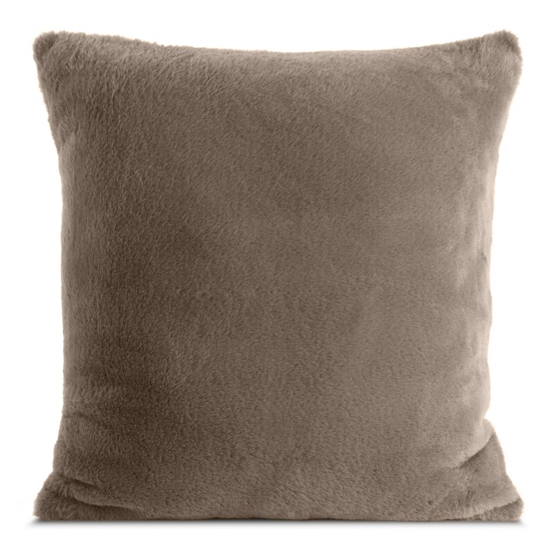 Poszewka futrzana beżowa 45 x 45 cm – doda przytulności