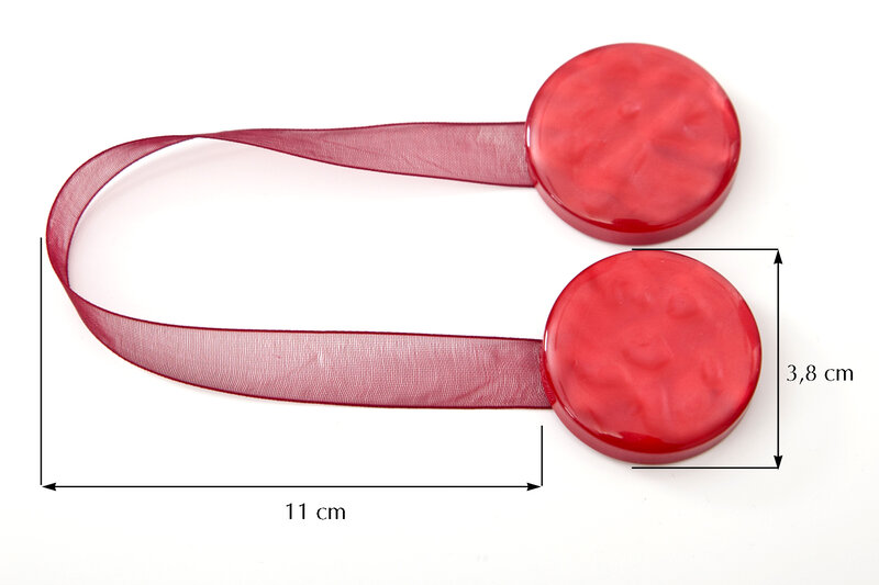 Upinacz magnetyczny bordowy 11 cm – stylowe upięcie firan
