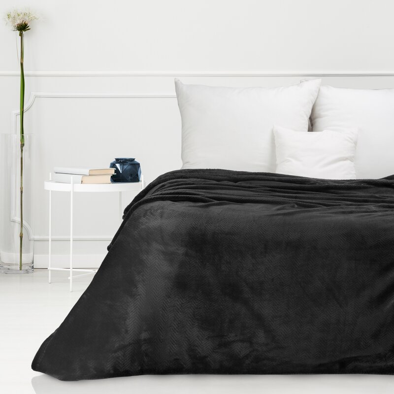 Koc flano D91 CINDY5 czarny 170 X 210 cm – miękki i puszysty