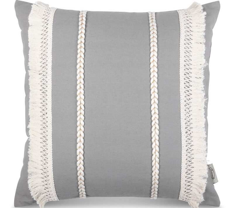 Poszewka boho szara 45 x 45 cm – wprowadza przytulny klimat