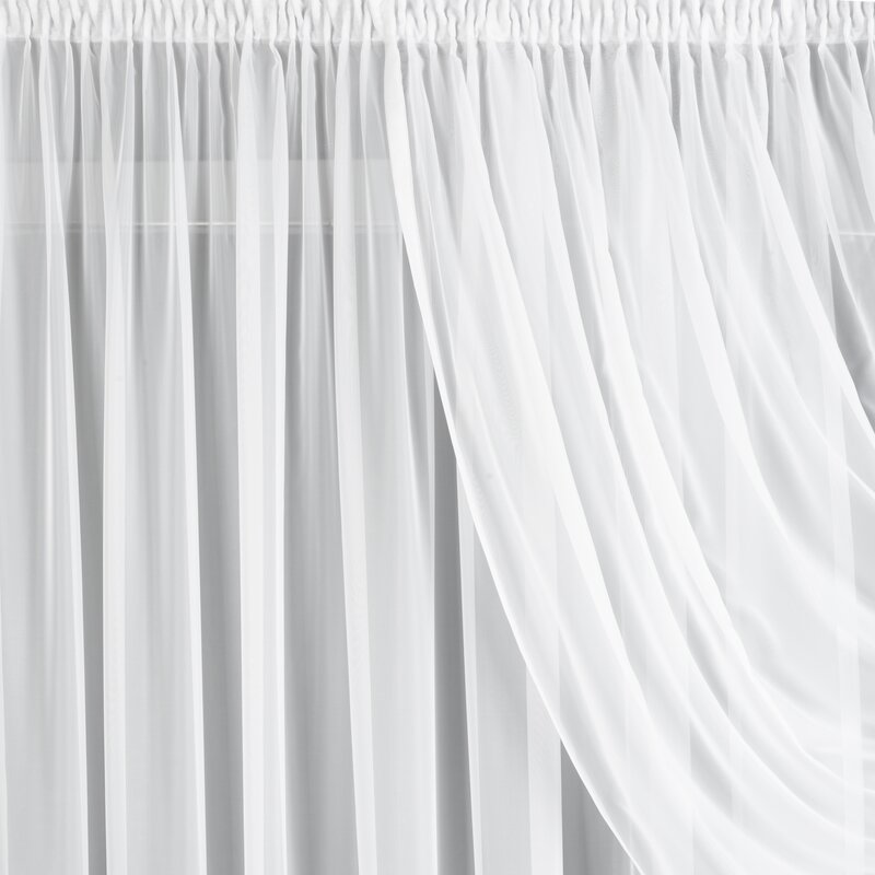 Firana gotowa biała 400 x 250 cm – rozświetla wnętrze