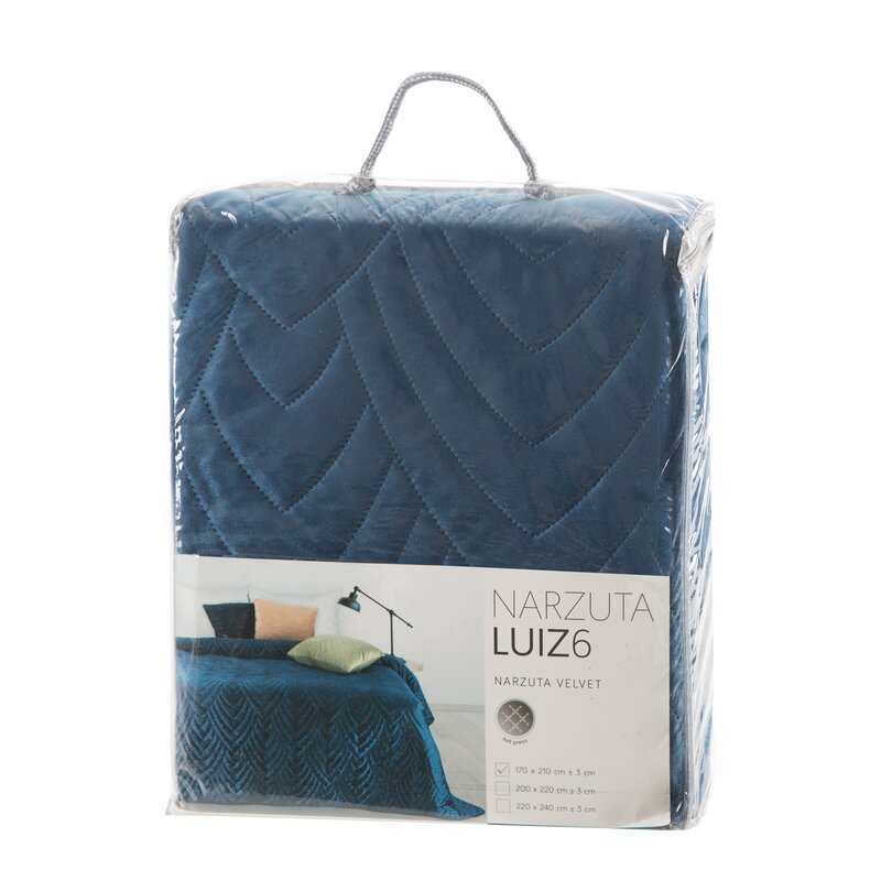 Narzuta welurowa SI/N/LUIZ granatowa 170x210 cm – dodaje przytulności