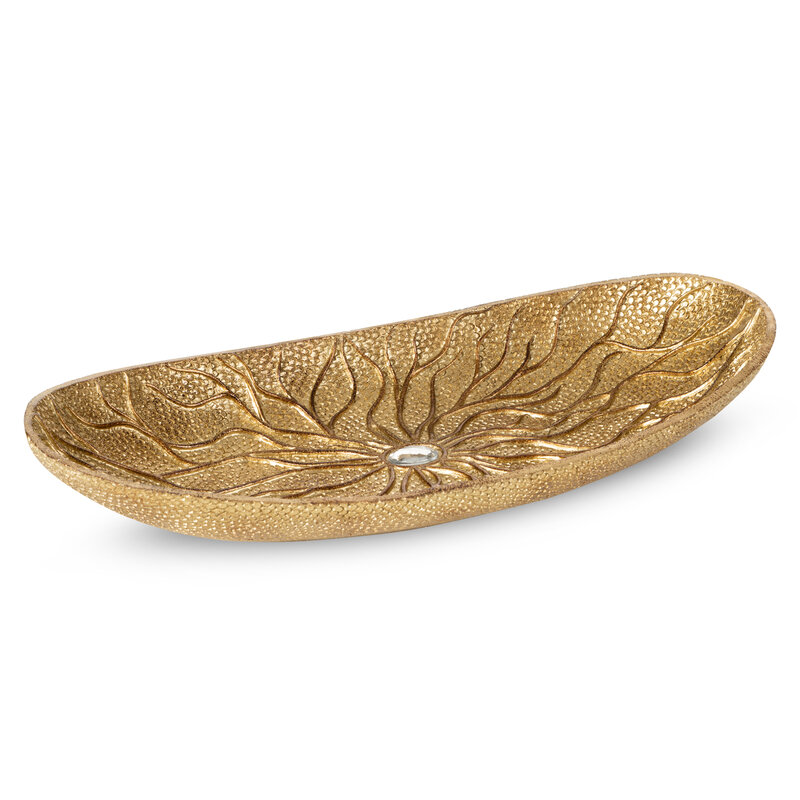Patera dekoracyjna Kiara złota 38 x 18 x 6 cm – doda blasku wnętrzu