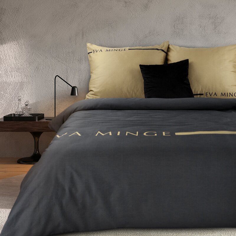 Pościel makosatynowa Eva Minge Silk 5 czarna 160 X 200 CM – miękka bawełna