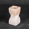Świecznik ceramiczny Ruben (03) kremowy 8 x 8 x 16 cm – do wnętrz w stylu modern