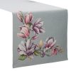 Obrus gobelinowy z magnolią popielaty 40x100 cm – doda uroku Twojemu stołowi