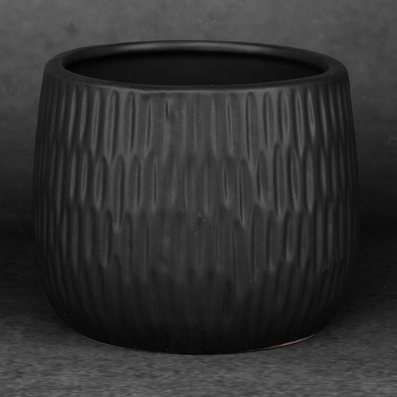 Doniczka ceramiczna czarna fi 16 x 13 cm – idealna na rośliny