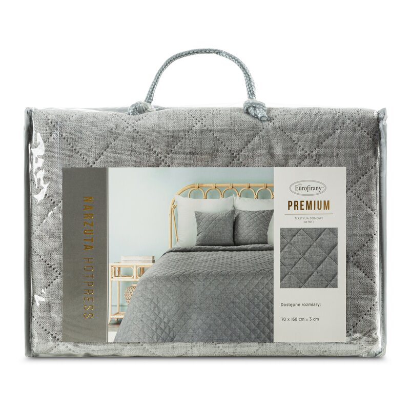 Narzuta len stalowa 170 x 210 cm – dodaje przytulności