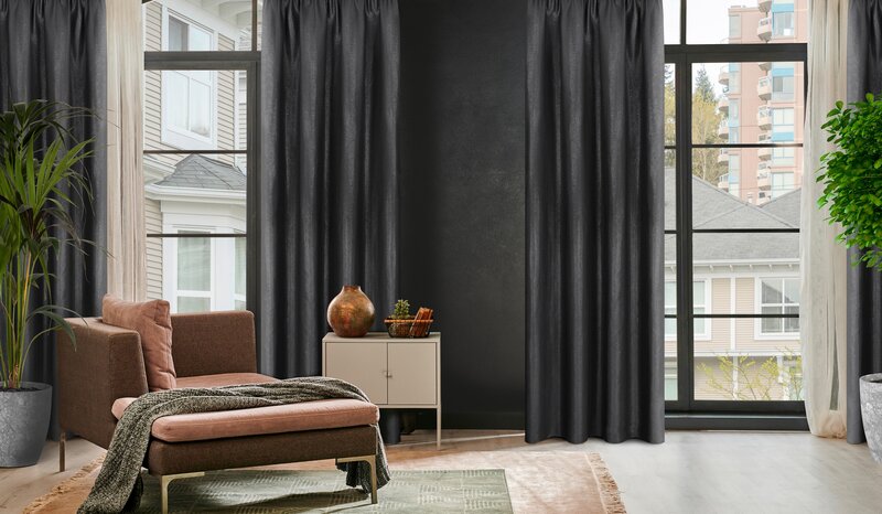 Zasłona gotowa Aggie czarna 140 X 270 CM – miękka i elegancka