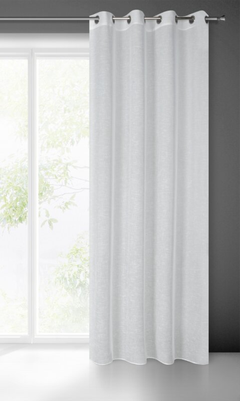 Firana gotowa biała 140 x 250 cm – rozjaśnia wnętrze