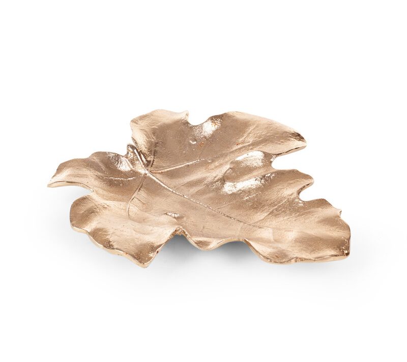 Patera metalowa Dalia złota 24 x 20 x 2 cm – dodaje blasku