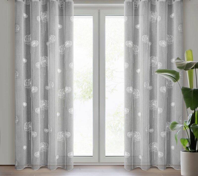 Zasłona gotowa Sabine stalowa 140 x 250 cm – subtelnie rozprasza światło