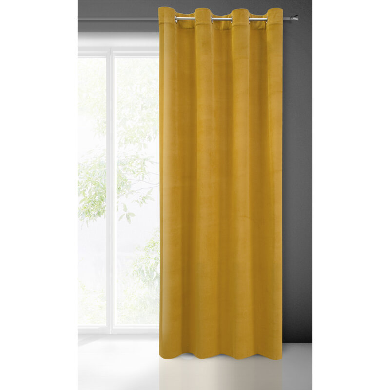 Zasłona gotowa MILO musztardowa 140 X 250 CM – do salonu i sypialni