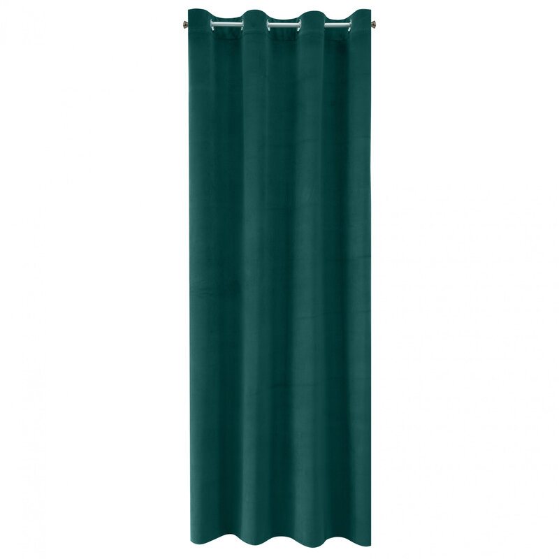 Zasłona welwetowa MILO ciemnozielona 140 X 250 cm – miękka i przytulna