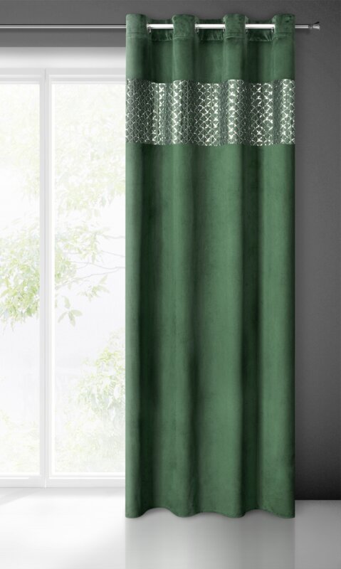 Zasłona gotowa Margot ciemnozielona 140 x 250 cm – zaciemnia pomieszczenie