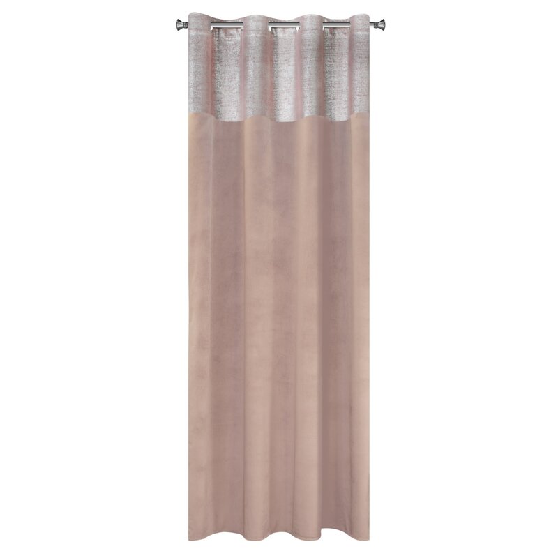 Zasłona gotowa welwet PERI pudrowy róż 140 x 250 cm – zaciemnia pomieszczenie