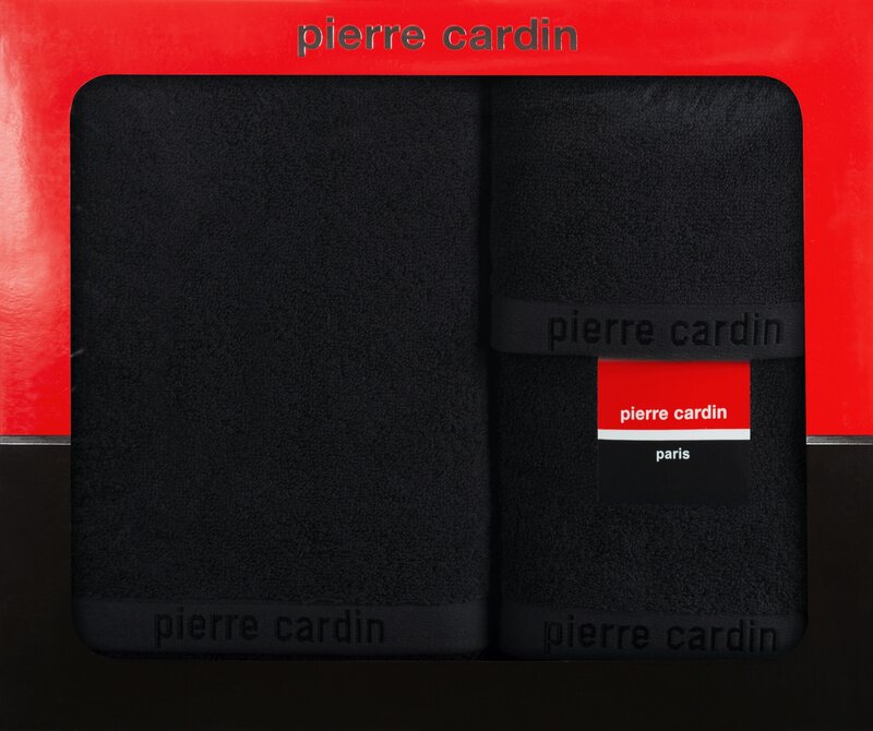 Komplet ręczników Pierre Cardin EVI czarny 40 X 34 X 9 CM – miękki i chłonny