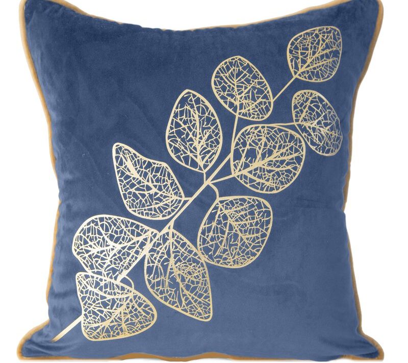 Poszewka dekoracyjna granatowa 45 x 45 cm – welwetowa i stylowa