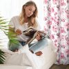 Zasłona gotowa Caren biała 140 X 250 cm – z kwiatowym wzorem