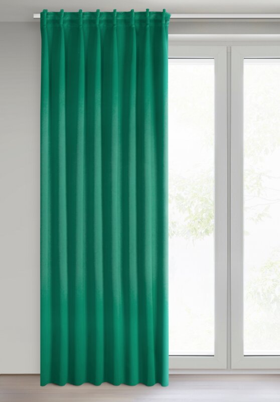 Zasłona gotowa ciemnozielona 140 x 300 cm – zaciemniająca pomieszczenie