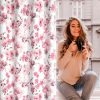 Zasłona gotowa Caren biała 140 X 250 cm – z kwiatowym wzorem