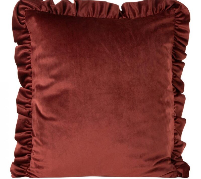 Poszewka velvet bordowa 45 x 45 cm – doda przytulności