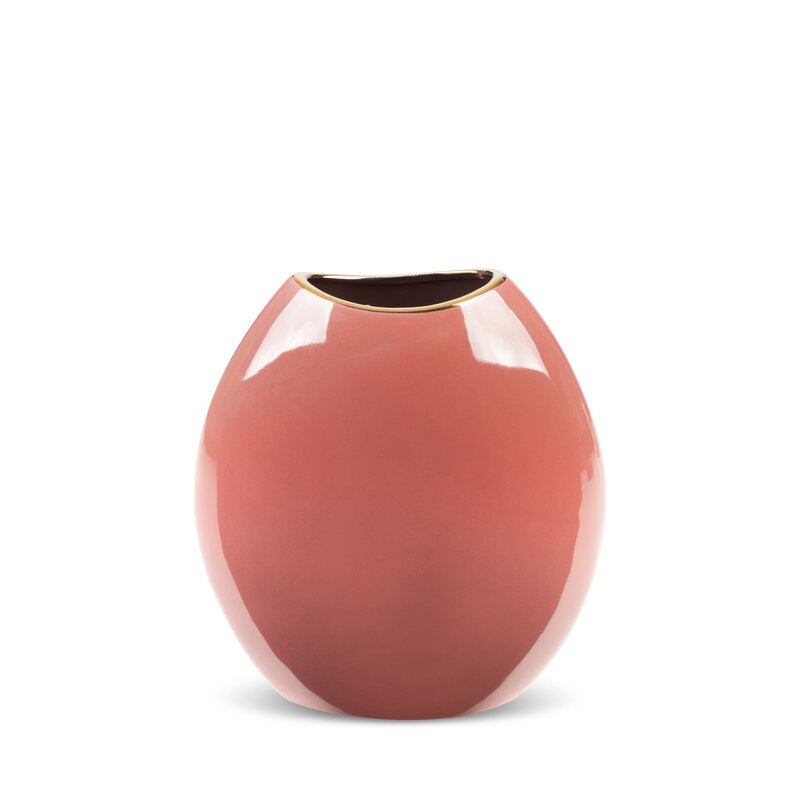 WAZON DEKORACYJNY SIBEL (06) 14 X 7 X 16 CM CIEMNORÓŻOWY