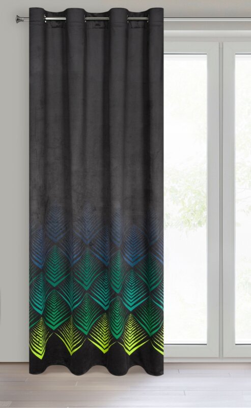 Zasłona gotowa Angelina czarna 140 x 250 cm – zaciemniająca welwetowa