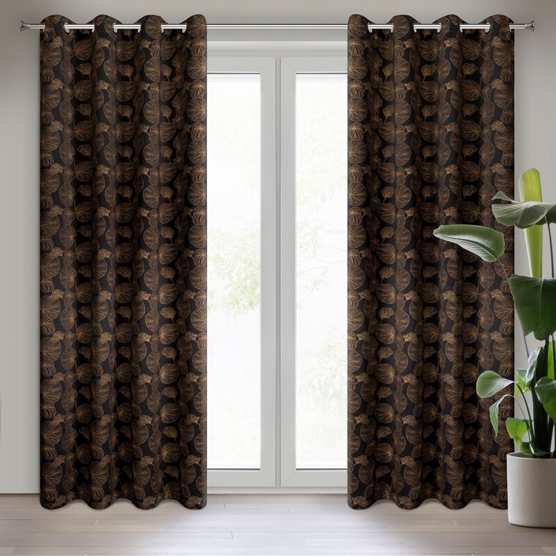 Zasłona gotowa Marigold czarna 140 x 250 cm – zaciemniająca